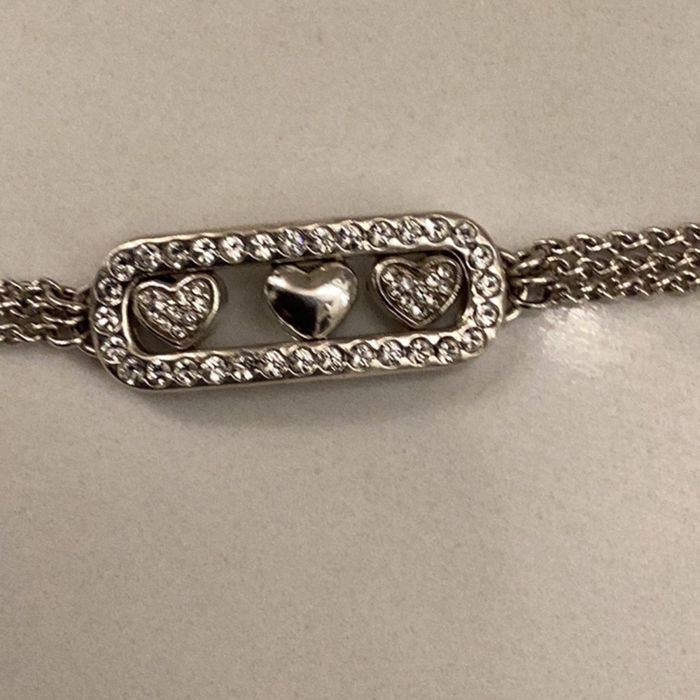 Retired Brighton sliding hearts rhinestone bracelet